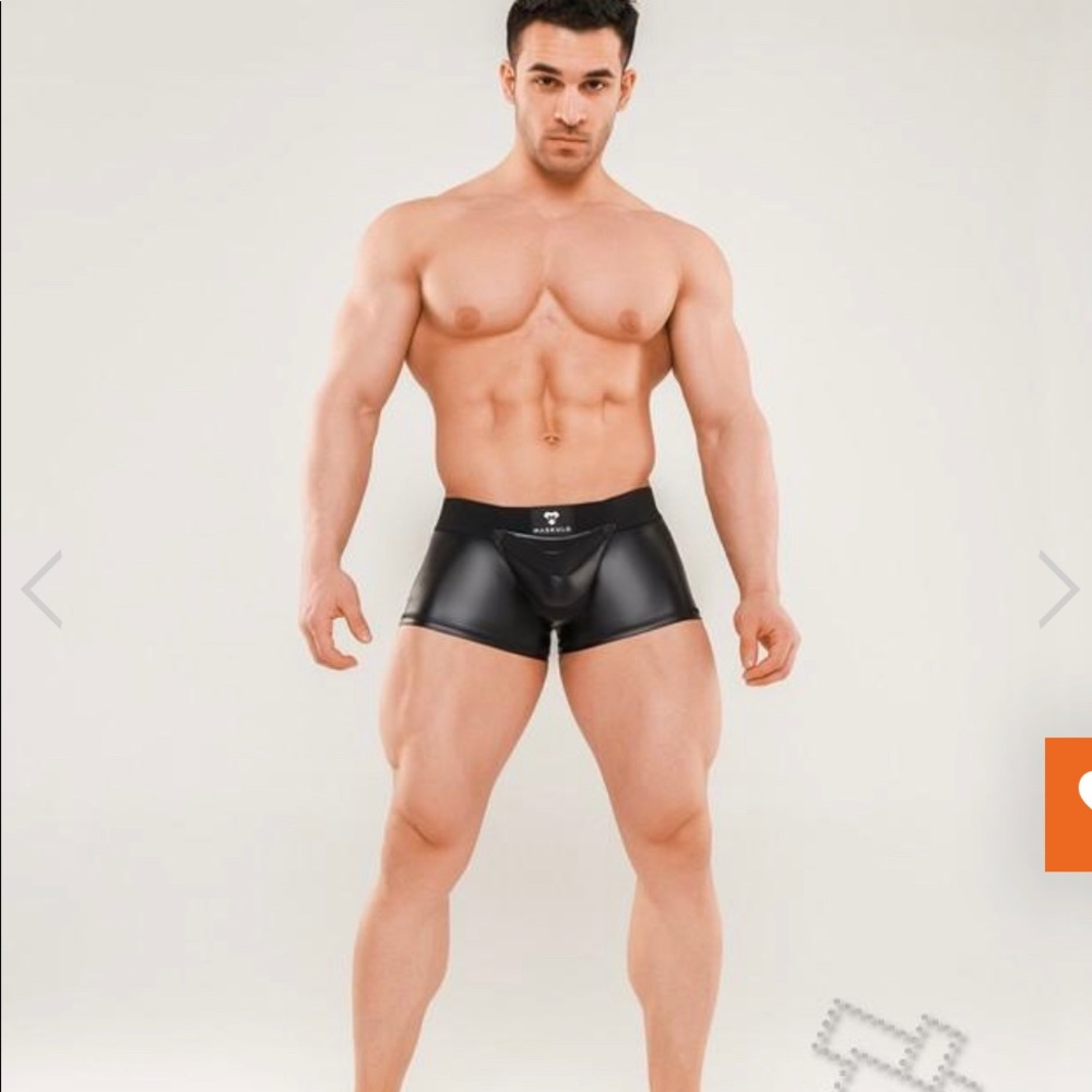 Maskulo Black Armored Zippered Rear Trunks.TR1200-90-M